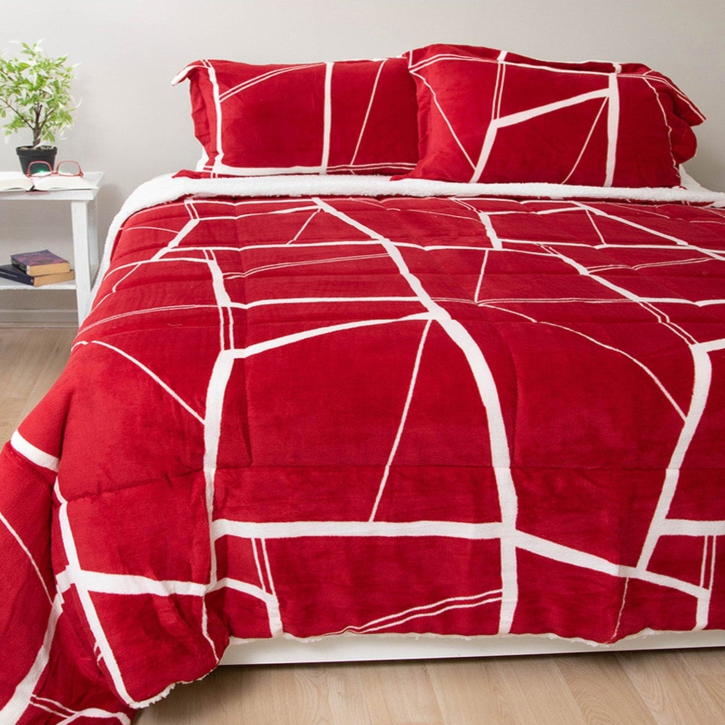 Rojo con líneas blancas